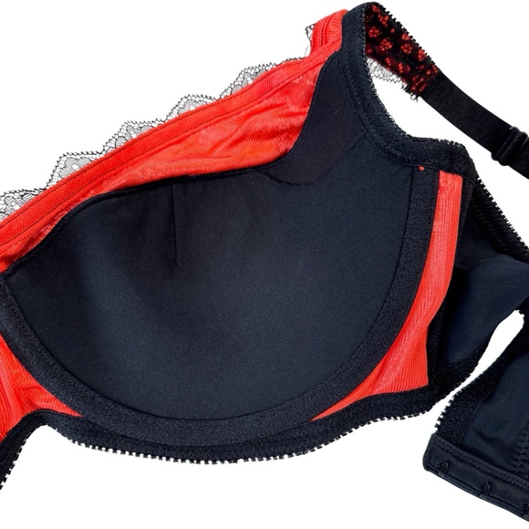 Fredrick’s of Hollywood Red and Black Lacy Underwire Bra Size 40F - Picture 11 of 12